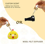 Chick Air Vent Clips Car Air Freshener Vent Clip,Yellow Chicken Car Accessories for Women Teens,Wool Felt Girly Decor,Refillable Essential Oil Diffuser