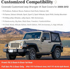 Coverado Seat Covers Full set for Jeep Wrangler, Waterproof Car Seat Covers for Truck Automotive Seat Covers Custom Fit for 2008-2012 Jeep Wrangler JK 2-Door, Full Coverage Wrangler Seat Covers(Black)
