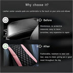 Car Center Console Cushion Pad, Universal Leather Waterproof Armrest Seat Box Cover, Comfortable Auto Armrest Cover Protector, Car Interior Decor Accessories for Most Vehicles (Pink)