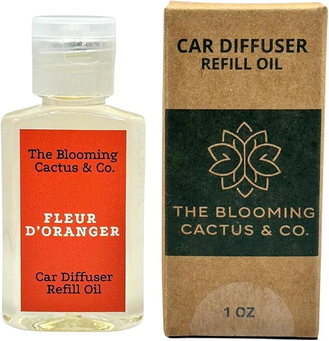 1 OZ Premium Car Diffuser Refill Oil – 2 Pack Long Lasting Fragrance Oil for Car, Home & Office | Compatible with Most Diffusers | Fresh, Pleasant Scent for Every Space (Black Ice + Fleur D'Oranger)