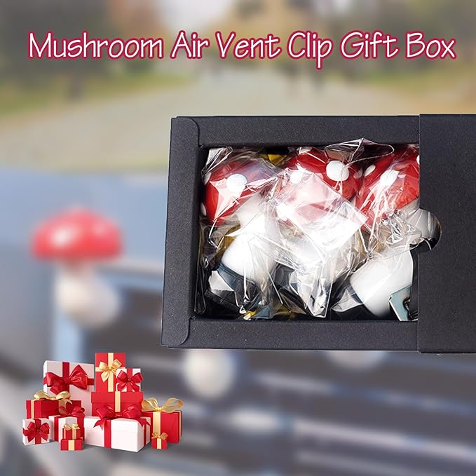 Mushroom Car Air Vent Freshener Clip, Cute Car Vent Decoration, Funny Mushroom Decor Ornament, Universal Car Interior Accessories for Women