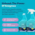 Urine B-Gone, Professional Enzyme Odor Eliminator & Pet Stain Remover, Human, Cat & Dog Urine Cleaner, Effective on Laundry, Carpets & More, Lavender Scent, 32oz, Pack of Two