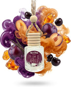 Plum & Amber Hanging Car Air Freshener Diffuser, Long Lasting Natural Fragrance Oil Car Freshener, Glass Bottle, Auto Air Deodorizer, Made in USA Toxin Free