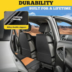 LINGVIDO Car Seat Covers for Front Seats (2 Seats) - Premium Perforated Nappa Leather,Waterproof Shield, Omni-Adapt Fit for SUVs Sedans, Ideal for Rideshare & Pets