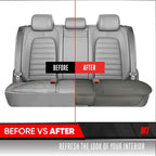 Motor Trend Rear Seat Protector for Cars, SUVs & Trucks – Nappa Leather Bench Cover Protector - Car Seat Cover for Kids, Pets & Baby - Durable Back Seat Protector, Gray Universal Fit Bottom Coverage