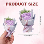 uxcell Light Purple Small Bouquet Car Air Freshener Vent Clips, Mini Decorative Rose Bouquet with Fragrance Diffuser for Women, Automotive Air Freshener Decoration, Style 1