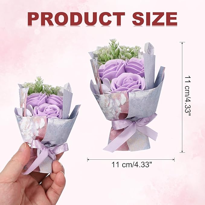 uxcell Light Purple Small Bouquet Car Air Freshener Vent Clips, Mini Decorative Rose Bouquet with Fragrance Diffuser for Women, Automotive Air Freshener Decoration, Style 1
