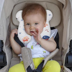 Baby Travel Pillow, Upgrade U-Shape Infant Pillow for Car Seat Pushchair and Stroller, Soft Comfortable Sleep Cushion for Kids Newborn and Toddler -Starfish White