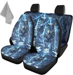 KEIAHUAN Lightning Wolf Car Seat Covers Front Back Auto Front Bucket Seat Covers Rear Split Bench Seat Cushion Pads Vehicle Seat Covers Fit Most Vehicle Truck,SUV