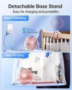 SWEETFULL Portable Stroller Fan with LED Display, 4 Speed Rechargeable Mini Clip On Fan, 360° Rotate Flexible Tripod Better Cooling Small Baby Fan for Car Seat Crib Travel Bike Treadmill (Pink)