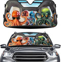 GENANY Octopus Windshield Sun Shade for Car SUV Truck (55x30 Inches),Sun Shade Windshield, Shades for Front Windows, Protector Blocks UV, Xmas Auto Gift, Spring Car Decor