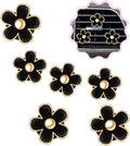 6 Pcs Daisy Flower Air Vent Clip Air Conditioning Outlet Clip Car Air Freshener Clip Car Interior Decor Charm Colorful Car Interior Accessories for Girls Women (Black)