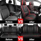 Fit for 98% of Mercedes Benz Car Seat Covers, Premium Nappa Leather Seat Cover, Fully Wrapped Protect Modern Style Seat Cover (5-Seat Standard, Black & Red)