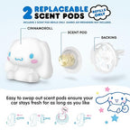 Hello Kitty Car Air Freshener Refills 2-Pack - Fresh Cotton Scent – Cute and Long-Lasting Cinnamoroll Car Accessories, Odor Eliminator, Fun Scents, 30 Days Freshness (2 Refills)