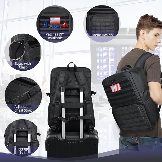 BERTASCHE Lunch Backpack, Work Backpack with Insulated Cooler Lunch Box 17.3 inch Laptop Backpack for Men Women, TSA Large Daypack for Commuter College Travel Picnic