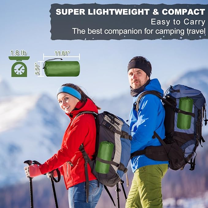 MEETPEAK Camping Sleeping Pad with Pillow, Extra Thickness Inflatable Camping Mat with Foot Pump, Durable Waterproof Lightweight Camping Air Mattress for Hiking Backpacking Traveling