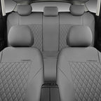 CAR PASS Quilting Faux Leather Seat Covers Full Set, Waterproof Deluxe PU Premium Auto Seat Cover, Breathable Seat Covers Universal Fit for Most Sedan SUV Van Small Truck, Airbag Compatible All Gray