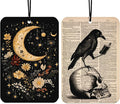 Funny Crow Bookworms Car Air Freshener Hanging 2Pcs Night Flroal Car Accessories Interior, Funny Bookworms Witch Cars Mirror Decor Book Lover Bookaholics Gifts Halloween Decoration(Lavender)