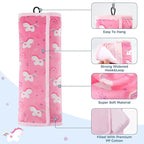 COOLBEBE Seat Belt Pillow for Kids, Extra Soft Toddler Travel Pillow for Car Seat, Universal Carseat Strap Cushion Pads for Childs Baby People Adults, Pink Unicorn