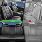 Fit Outback Car Seat Covers for Subaru Outback 2010-2024 2025 2026 -Upgraded Premium Waterproof & Breathable Leather,Airbag Compatible,All-Weather Seat Cushion Protector,2 Front/Black-Grey