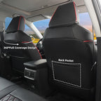 Lolcar RAV4 Seat Covers Custom Fit for Toyota RAV4 2019 2020 2021 2022 2023 2024 2025 LE,XLE,XLE Premium,Limited,Airbag Compatible,Seat Cover Full Set for SUV, Waterproof Leather（Black with Red Trim）