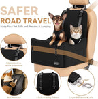 PETSFIT Dog Booster Car Seat for Small/Medium Dogs Up to 35 lbs – Patented Safety System, 6" Memory Foam Pet Car Seat, Fully Detachable and Washable Cover, Front/Back Seat Travel Booster (Black)