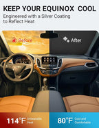 Proadsy 2026 Upgrade Front Windshield Sun Shade Foldable Sun Shade Protector Custom Fit 2018-2025 Equinox Accessories