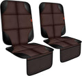 Car Seat Protector 1 Pack Car Seat Cushion Mat Thickest Padding,Waterproof 600D Fabric Car Seat Covers for Non-Slip Backing Mesh Pockets for Baby and Pet (Brown, 2 Pcs)
