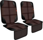 Car Seat Protector 1 Pack Car Seat Cushion Mat Thickest Padding,Waterproof 600D Fabric Car Seat Covers for Non-Slip Backing Mesh Pockets for Baby and Pet (Brown, 2 Pcs)