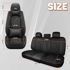 Car Seat Covers Compatible with Toyota Camry 2012-2026 Durable Waterproof Automotive Seat Covers Stretchable Fabric Material, Airbag Compatibility, Premium Nappa Leather(Black, Full Set with Pillow)