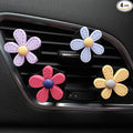 4 Pieces Daisy Flower Air Vent Clips, Cute Colorful Car Air Freshener Clip & Diffuser, Boho SUV Outlet Vent Decorations, Charm Car Inter Decor Accessories for Girls Women