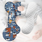 Baby Travel Pillow, Upgrade U-Shape Infant Pillow for Car Seat Pushchair and Stroller, Soft Comfortable Sleep Cushion for Kids Newborn and Toddler -Blue Bear
