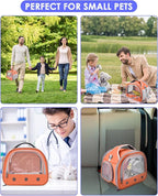 Bissap Bearded Dragon Travel Carrier, Portable Guinea Pig Carrier Bag Tortoise Carrier Pouch for Bunny Hamster Chinchilla Hedgehog Lizard Bird Outgoing Reptile Travel Carrying Case - Orange