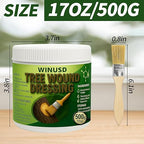 Tree Wound Sealer, 500g Tree Wound Dressing Grafting Wax with Brush, Rapid Protective Film Forming Pruning Sealant for Bonsai, Fruit Trees, Plant Repair, Grafting Paste Tree Paint Protection(17oz)
