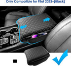 2023-2025 2026 Pilot Center Console Cover for Honda Pilot (LX/Sport/EX-L/TrailSport/Touring/Elite/Black Edition), with Side Pockets, Leather Cushion Armrest Cover 2025 Pilot Accessories -Padded