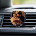 Custom Crystals Car Air Vent Clip with Photo Personalized Picture Car Air Freshener Clips Interior Car Accessories Decoration for Men Women