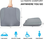 Car Seat Cushion, Car Seat Cushions for Driving with Comfort Memory Foam - Sciatica & Back Pain Relief, Suitable for Car, Truck, Office Chair (Gray)