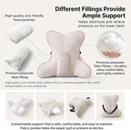 Lumbar Support Pillow(Pat. Pend) – Multi-Functional Ergonomic Back Cushion for Sofa Chair, Car Seat & Sofa, Reading Pillow with Firm Multi-Zone Support to Relieve Lower Back Pain, Misty White