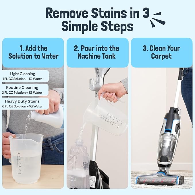 Sunny & Honey Carpet Cleaner Solution - Rug Shampoo & Upholstery Cleaning Solution - Pet Surface Odor Eliminator & Pet Stain Remover (32 fl oz, Fresh Summer Scent)