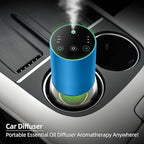 Waterless Essential Oil Diffuser 100ML Large Capacity Battery Operated Cordless Aromatherapy Diffuser with Timing & 3 Mist Levels car Diffuser 7 Colour Led Lights (Blue)