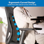 Mount-It! Office Chair Cushion, Lumbar Support Pillow for Office Chair, Back Support Pillow for Desk Chair, Gaming, Home or Car with Memory Foam Filling, Relief Back Pain Improve Posture, Black Large