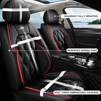 AOMSAZTO Front Seat Covers Fit for Toyota RAV4 2007-2026 Waterproof Faux Leather Car Seat Cover Compatible with Airbag(2PCS Front, Black&Red)