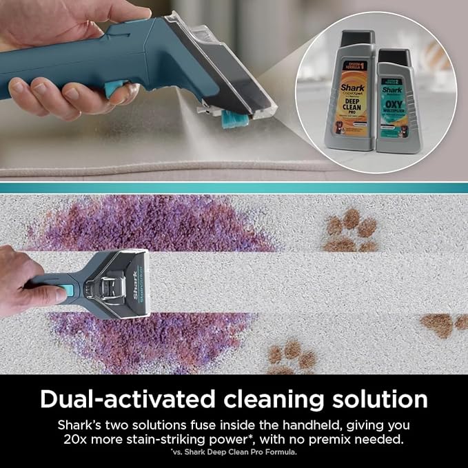 Shark CarpetXpert with Stain Striker, Upright Carpet, Area Rug & Upholstery Cleaner (Renewed) (Navy)