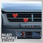 2PCS Bling Heart Air Vent Clips, Heart Shaped Crystal Air Freshener Vent Clips, Rhinestone Air Conditioning Outlet Clip, Universal Interior Decor Car Accessories for Women Girl (Red)
