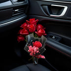 Red Fresh Flowers Mini Dried Flowers Bouquet for Car Air Vent Clips, Mini Flower Bouquet,Car Air Outlet Perfume Decoration, Car Air Fresheners Interior Accessories for Women Men