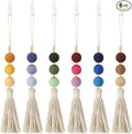 6 Pieces Felt Ball Car Diffuser Essential Oil Car Tassel Hanging Bead Aromatherapy Diffuser Colorful Charm Vent Clips Air Freshener for Decor(Regular Color)