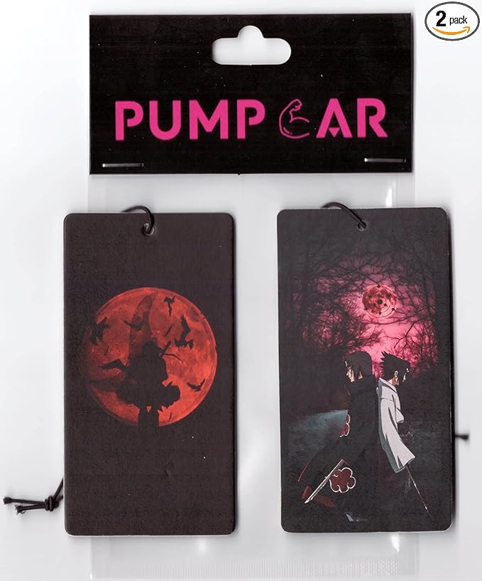 PumpCar 2 pieces Uchiha Itachi Sasuke double-sided hanging Japanese anime vanilla car air freshener Cool anime hanging air fresheners for rearview mirror Car Interior Accessories Household gifts