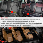 GIANT PANDA Premium PU Leather Rear Car Seat Cover Protector, Luxury Adjustable Anti-Slip Bottom Bench Seat Cover (49~59''),Fits 90% of Vehicles, Back Seat Cover, Grey