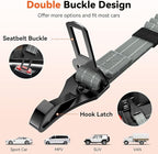 Dog Seat Belt, Dog Car Seat Belt Bungee, Car Harness for Pet with Buckle & Hook Latch, Safety Leash Vehicle, Adjustable Reflective Pet Vehicle Tether, 360° Swivel Lock Clasp, Gray