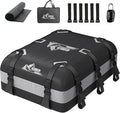 Car Rooftop Cargo Carrier Bag 20 Cubic Feet, 100% Waterproof Heavy Duty Car Roof Bag for All Vehicle with/Without Racks - Anti-Slip Mat, 6 Door Hooks, Storage Bags, 5CM Straps(Gray)